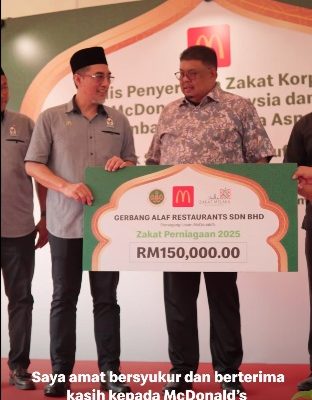 McDonald’s Malaysia Sumbang Zakat RM300,000 Di Melaka Dan Johor
